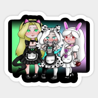 kitty, Carrit, Dalmatina Sticker